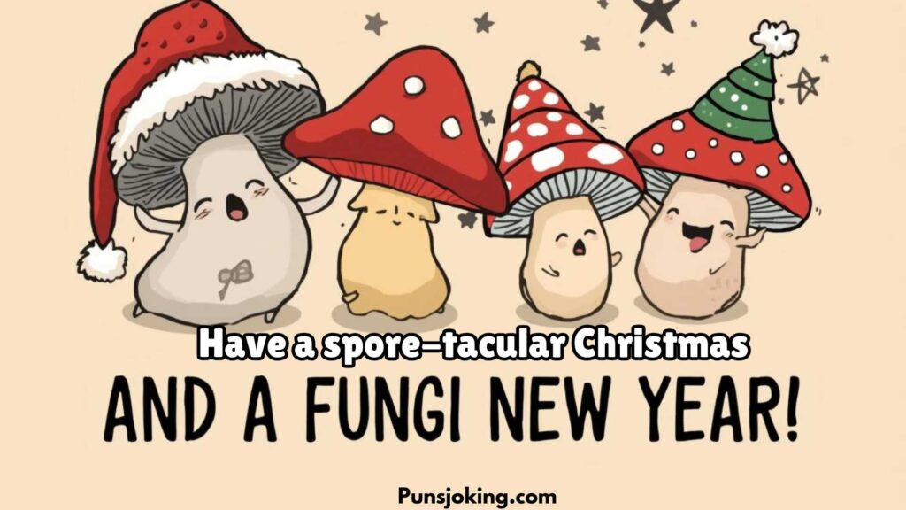 Christmas-Themed Mushroom Humor