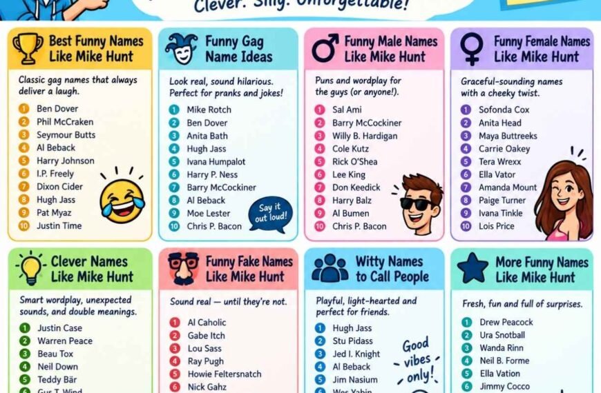 180+ Funny Names Like Mike Hunt – Complete Gag Names List