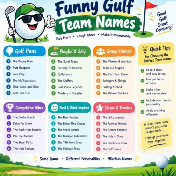 250+ Hilarious and Funny Gulf Team Names with infografic image