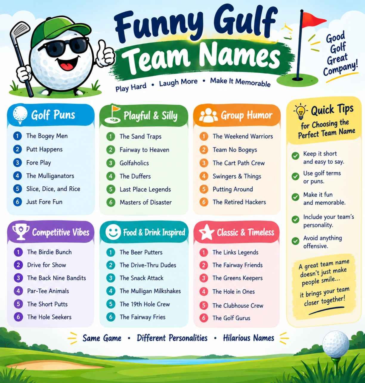 250+ Hilarious and Funny Gulf Team Names with infografic image
