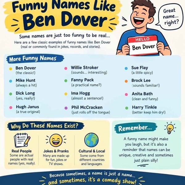 250+ Popular Funny Names Like Ben Dover - (Complete List)